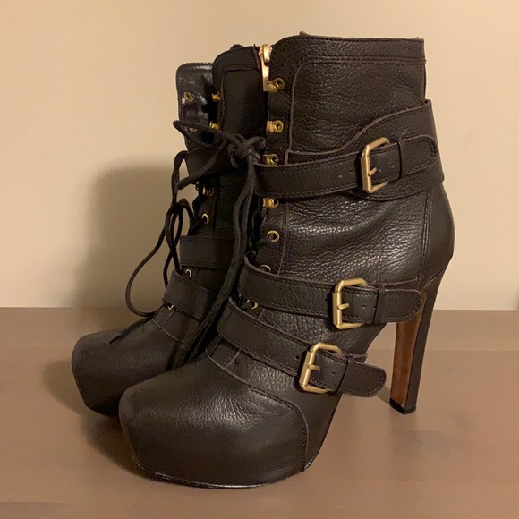 Pour La Victoire Brown Leather Ankle Booties - Women’s Size 9 - Picture 2 of 7